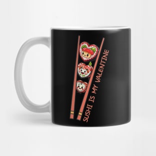 Sushi is My Valentine Cute Retro Heart Shaped Sushi Fusion Mug